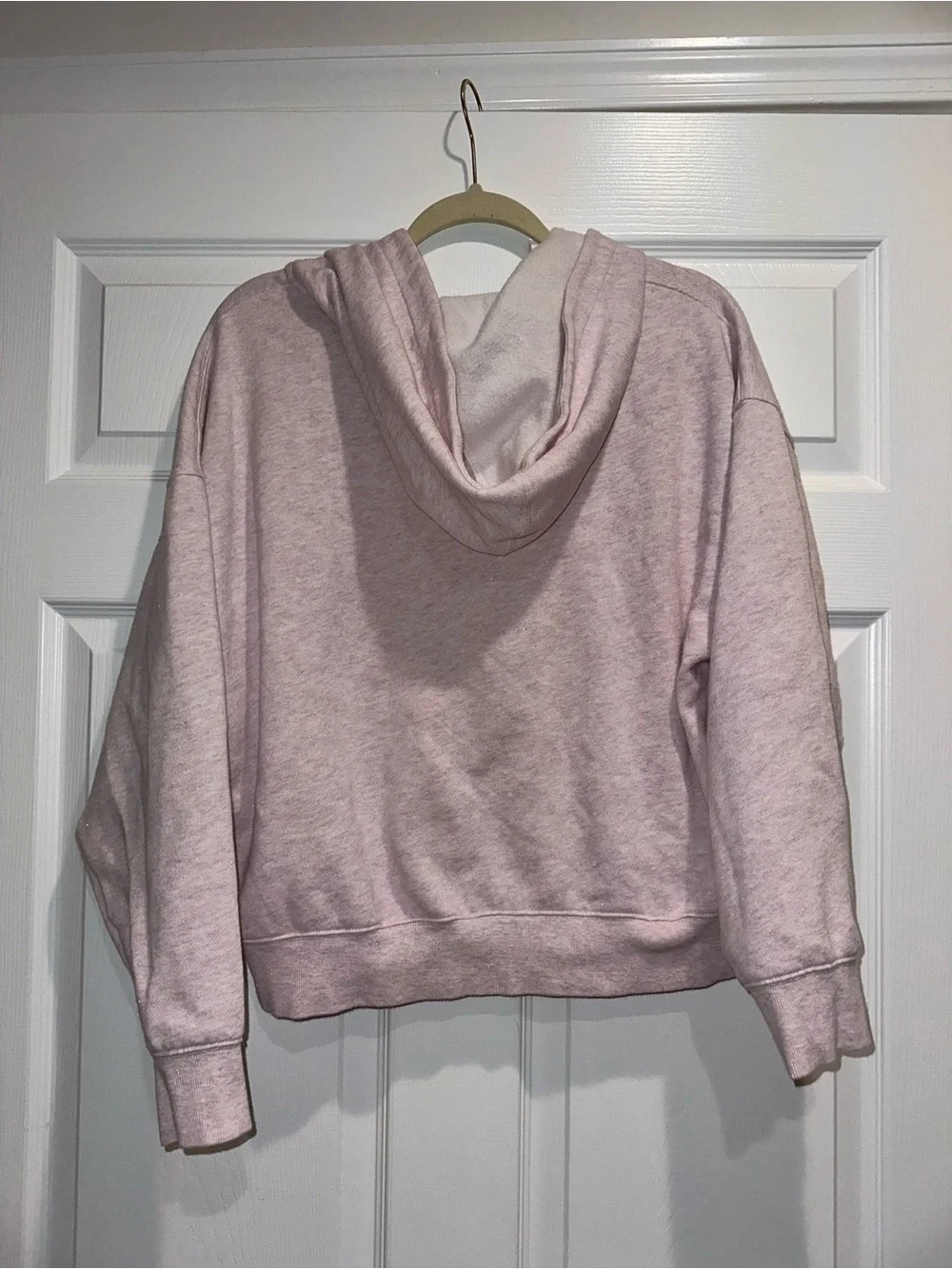 PINK Victoria's Secret Half-Zip Hoodie Sweater in Light Pink Sparkle